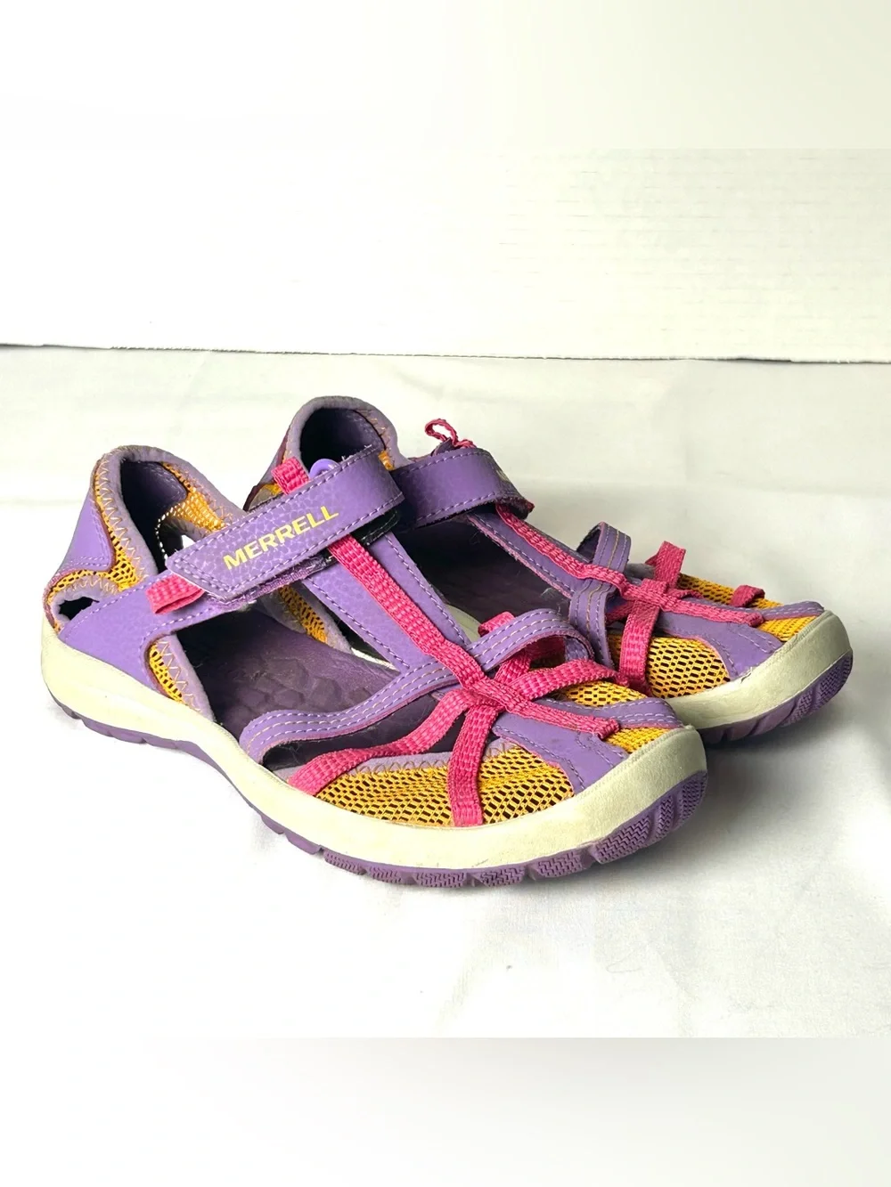Merrell Dragonfly Sport Sandals Kids Youth Girls Size 3 M Purple/Orange